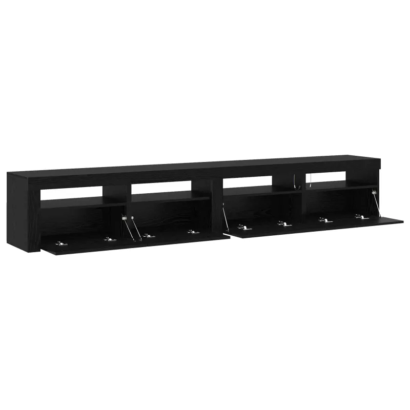 TV spintelių komplektas 3 pcs Juodas ąžuolas 240 x 35 x 40 cm