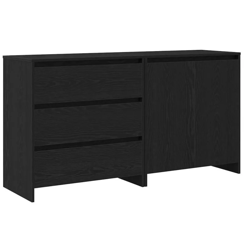 Kabalas su stalčių 2 pcs Juoda 70 x 41 x 75 cm Apdirbta mediena