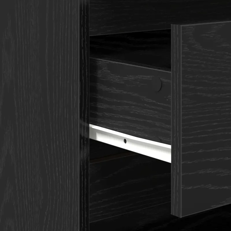 Kabalas su stalčių 2 pcs Juoda 70 x 41 x 75 cm Apdirbta mediena
