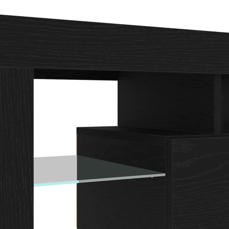 Televizoriaus spintelė 2 pcs Juodas ąžuolas 230 x 36,5 x 40 cm