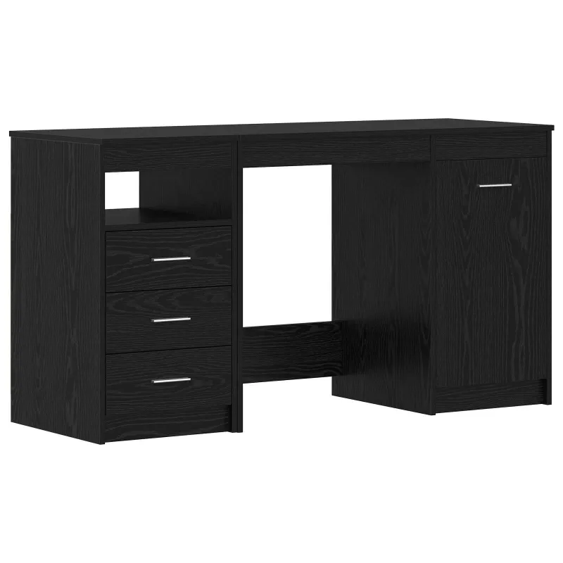 Stalas 2 pcs Juodas ąžuolas 140 x 50 x 76 cm Apdirbta mediena