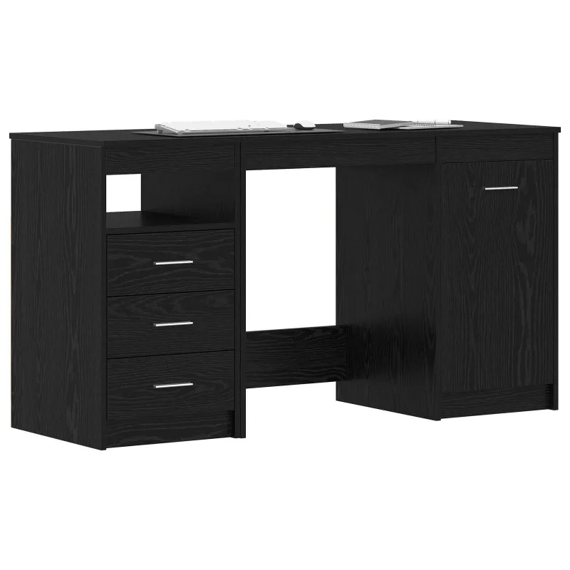 Stalas 2 pcs Juodas ąžuolas 140 x 50 x 76 cm Apdirbta mediena