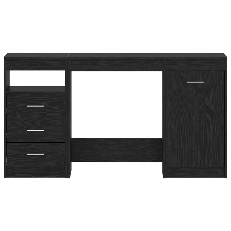 Stalas 2 pcs Juodas ąžuolas 140 x 50 x 76 cm Apdirbta mediena