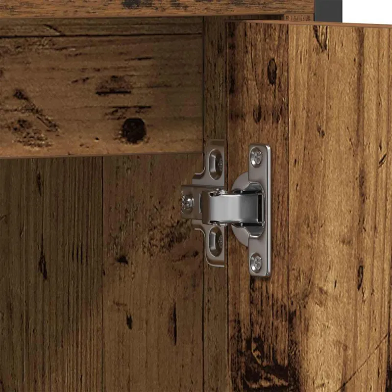 Vonios baldų rinkinys su lentyna 3 pcs Ruda Apdirbta mediena