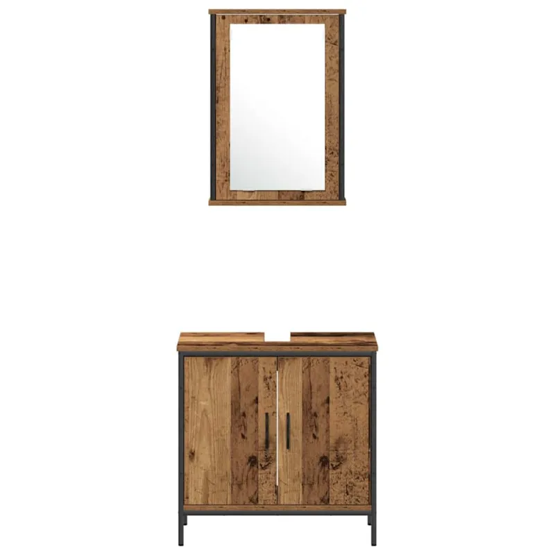 Vonios baldų rinkinys su saugykla 3 pcs Ruda 33 x 33 x 120.5 cm