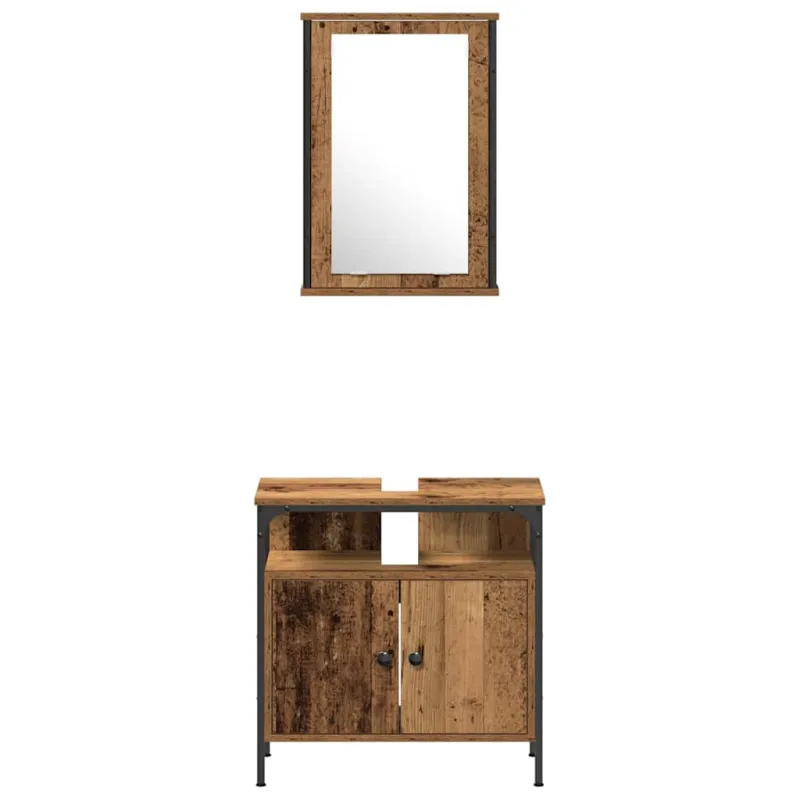 Vonios baldų rinkinys su saugykla 3 pcs Ruda 33 x 33 x 120.5 cm