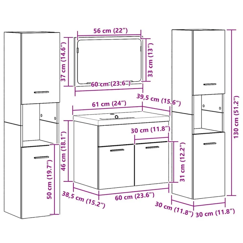 Saugojimo rinkinys 4 pcs Apdirbta mediena