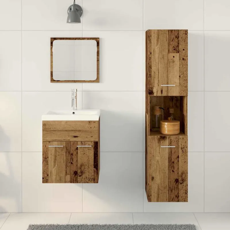 Vonios baldų rinkinys 4 pcs Senovinis medis Apdirbta mediena