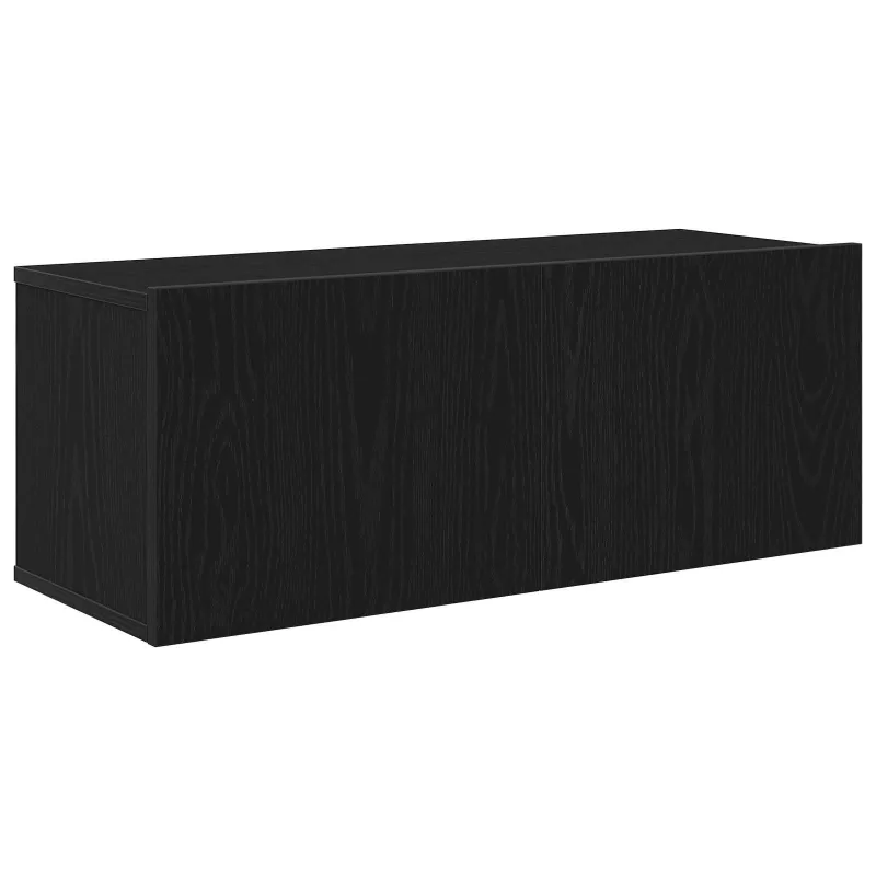 TV spintelių komplektas 7 pcs Juodas ąžuolas 100 x 30 x 30 cm