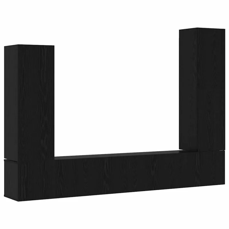TV spintelių komplektas 4 pcs Juodas ąžuolas Apdirbta mediena