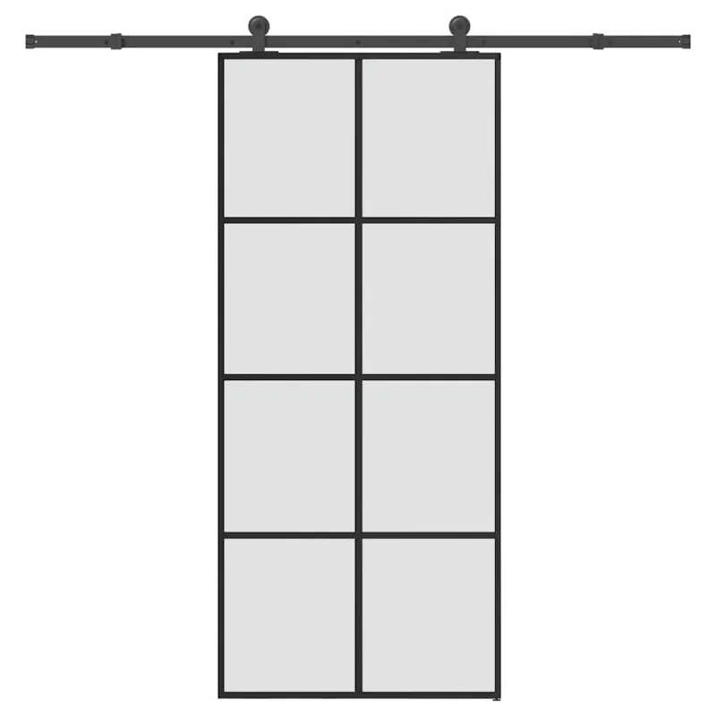 Stumdomos durys su įrangos rinkiniu, 90x205cm, ESG ir aliuminis