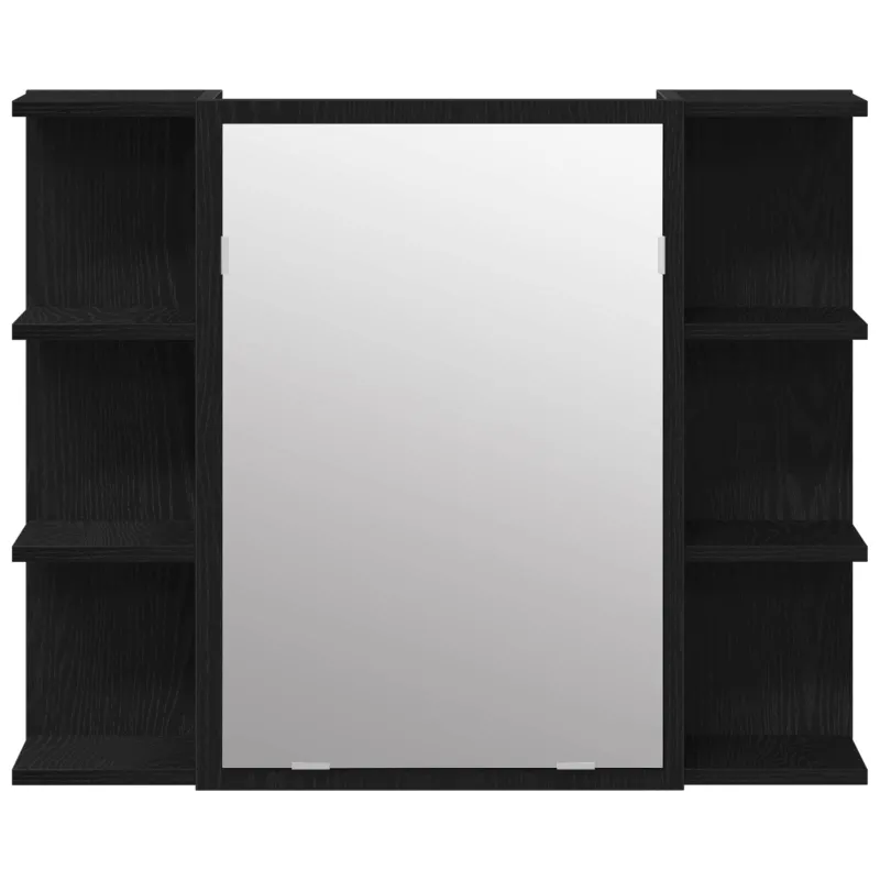 Vonios baldų rinkinys su lentyna 3 pcs Juoda 30 x 30 x 99,5 cm