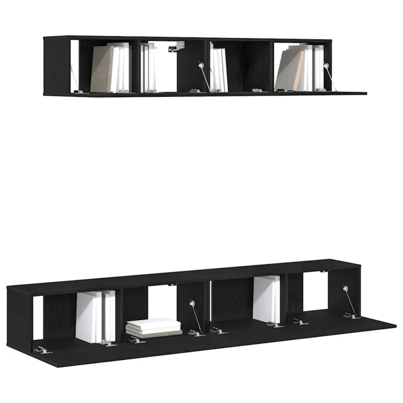 TV spintelių komplektas 4 pcs Juodojo ąžuolo Apdirbta mediena