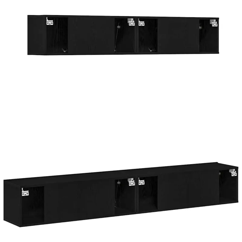 TV spintelių komplektas 4 pcs Juodojo ąžuolo Apdirbta mediena
