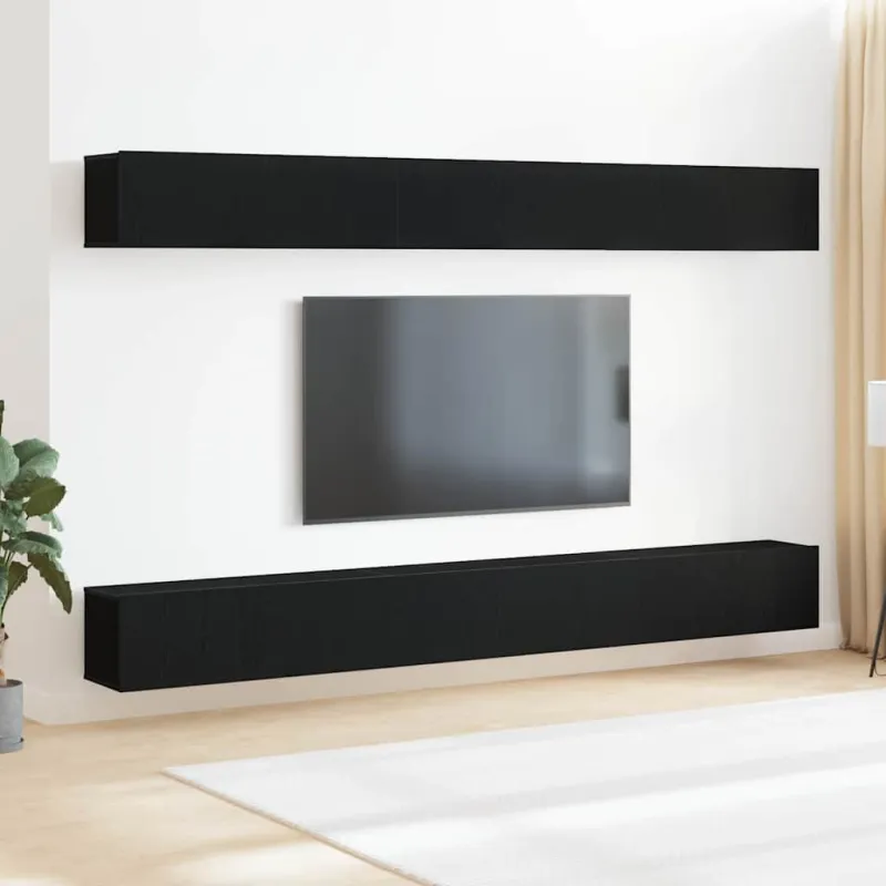 TV spintelių komplektas Juodas ąžuolas Apdirbta mediena