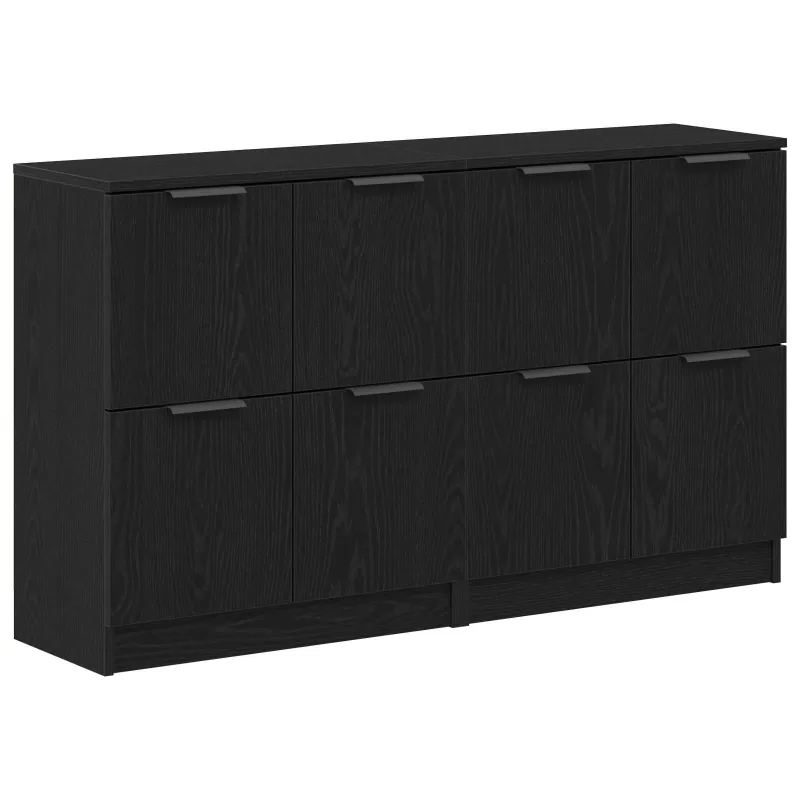 Kabalas 2 pcs Juodas ąžuolas 60 x 30 x 70 cm Apdirbta mediena