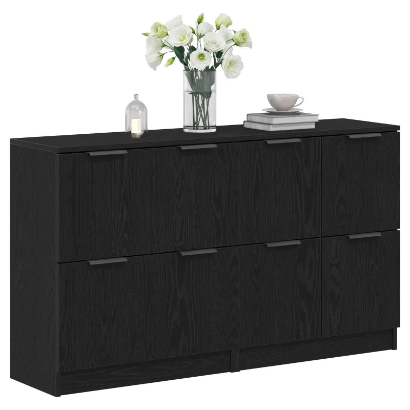 Kabalas 2 pcs Juodas ąžuolas 60 x 30 x 70 cm Apdirbta mediena