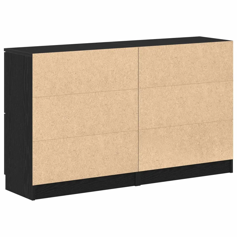 Kabalas 2 pcs Juodas ąžuolas 60 x 30 x 70 cm Apdirbta mediena