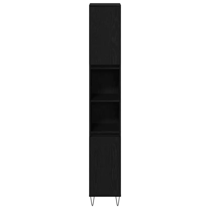 Vonios baldų rinkinys 3 pcs Juodas ąžuolas 30 x 30 x 190 cm