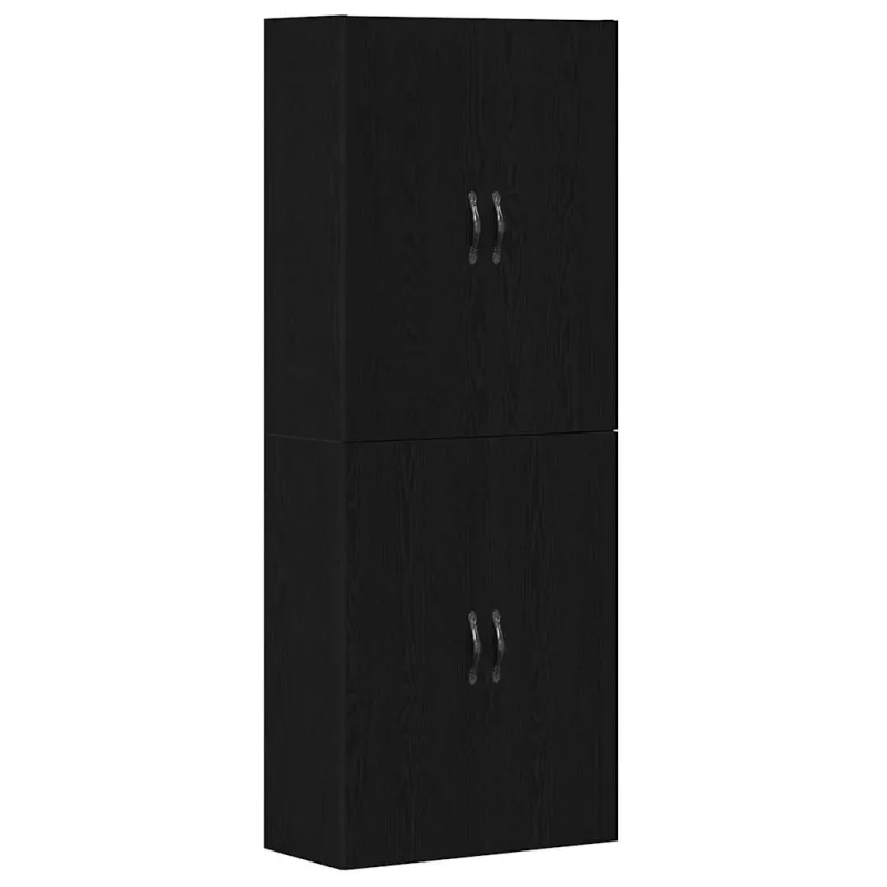 Prie sienos montuojama spinta 2 pcs Juodas ąžuolas
