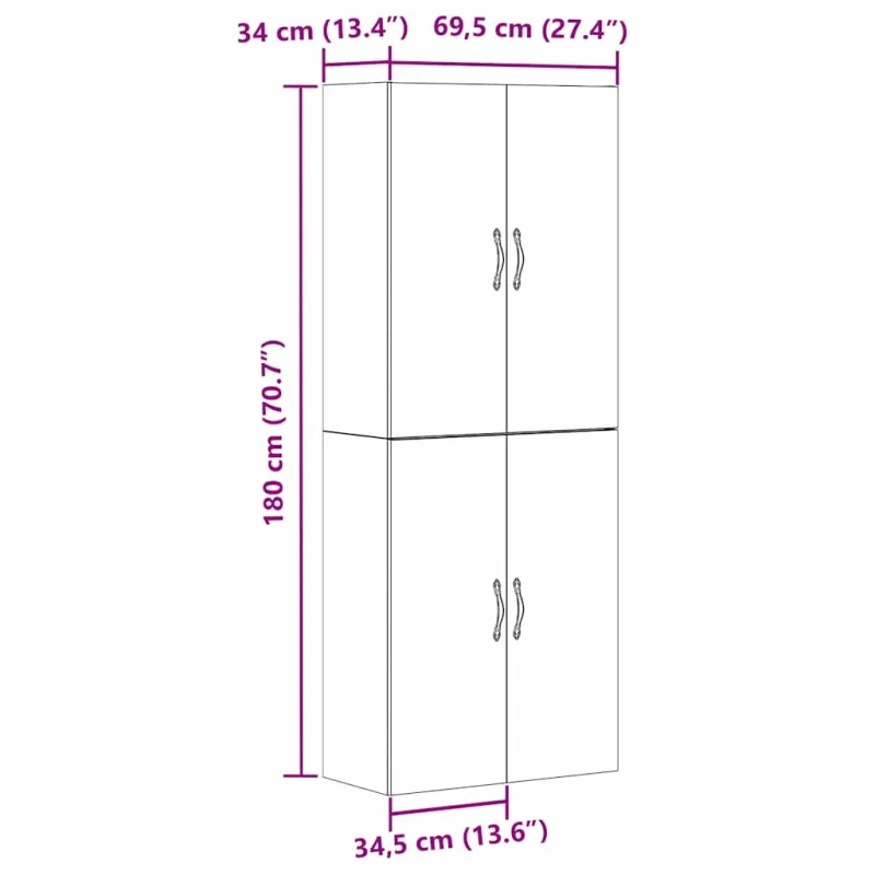 Prie sienos montuojama spinta 2 pcs Juodas ąžuolas