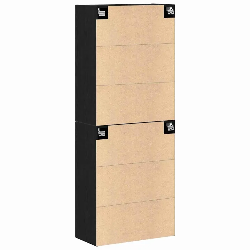 Prie sienos montuojama spinta 2 pcs Juodas ąžuolas