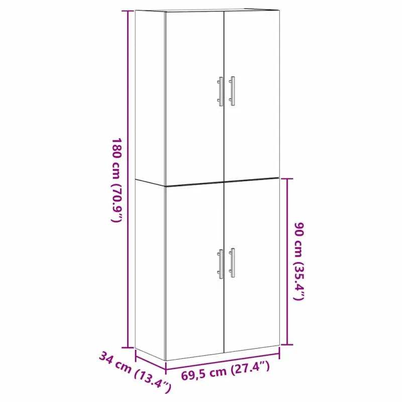 Prie sienos montuojama spinta 2 pcs Juodas ąžuolas