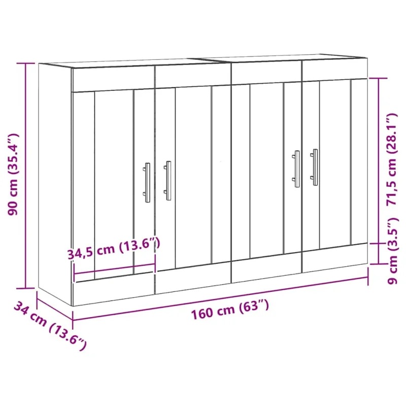Prikabinama spinta 2 pcs Senas medis 69,5 x 34 x 90 cm