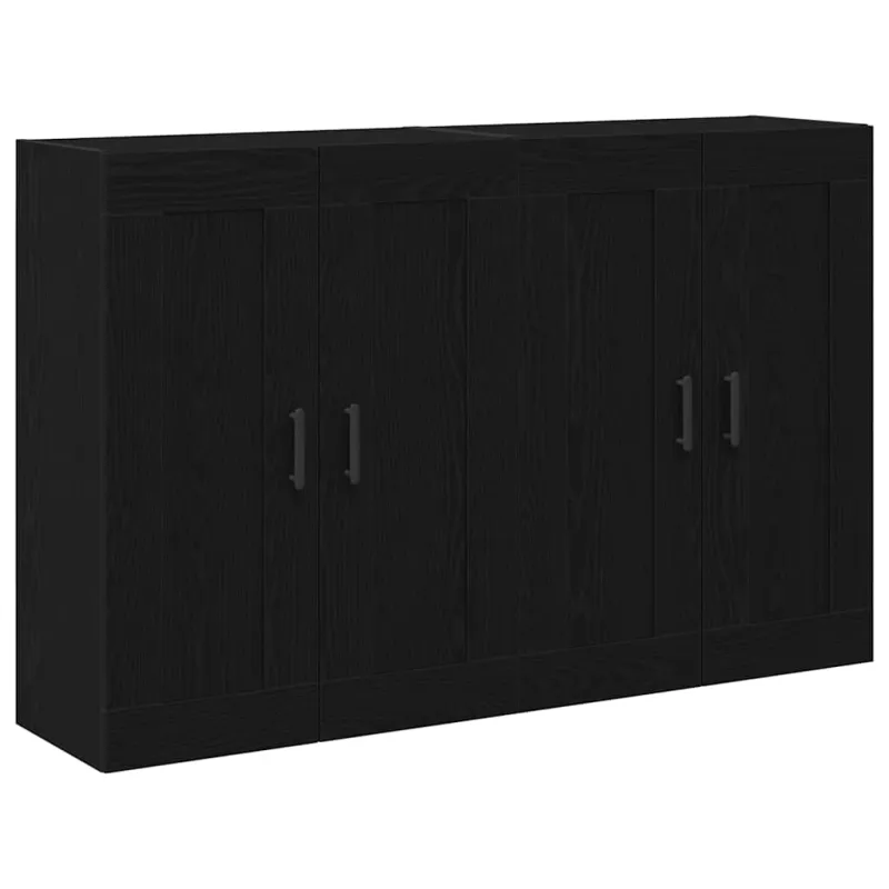 Prikabinama spinta 2 pcs Juodas ąžuolas 69,5 x 34 x 90 cm