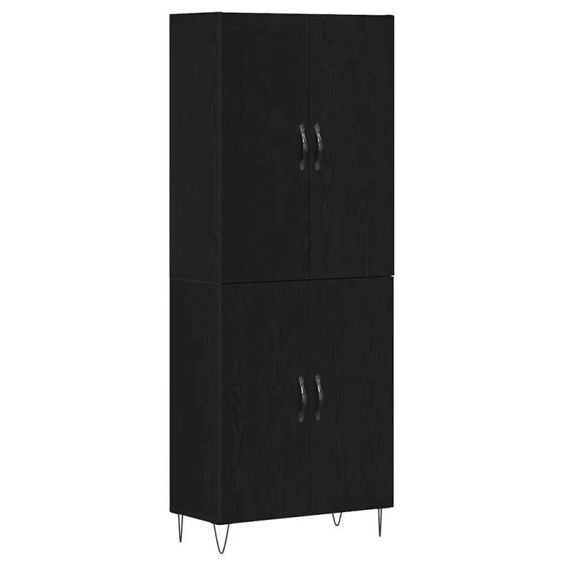 Aukštas spintelė 2 pcs Juodas ąžuolas