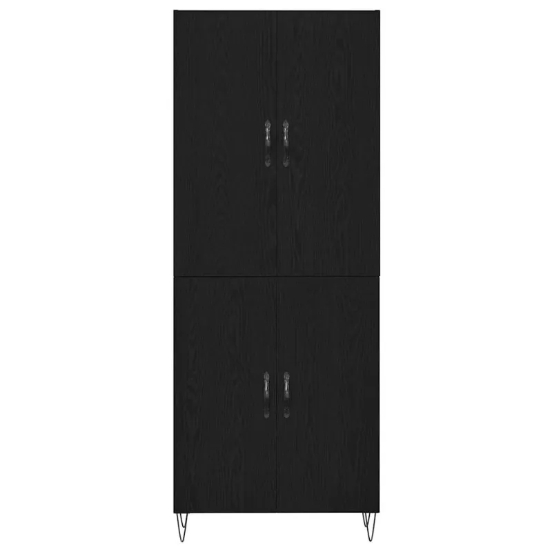 Aukštas spintelė 2 pcs Juodas ąžuolas