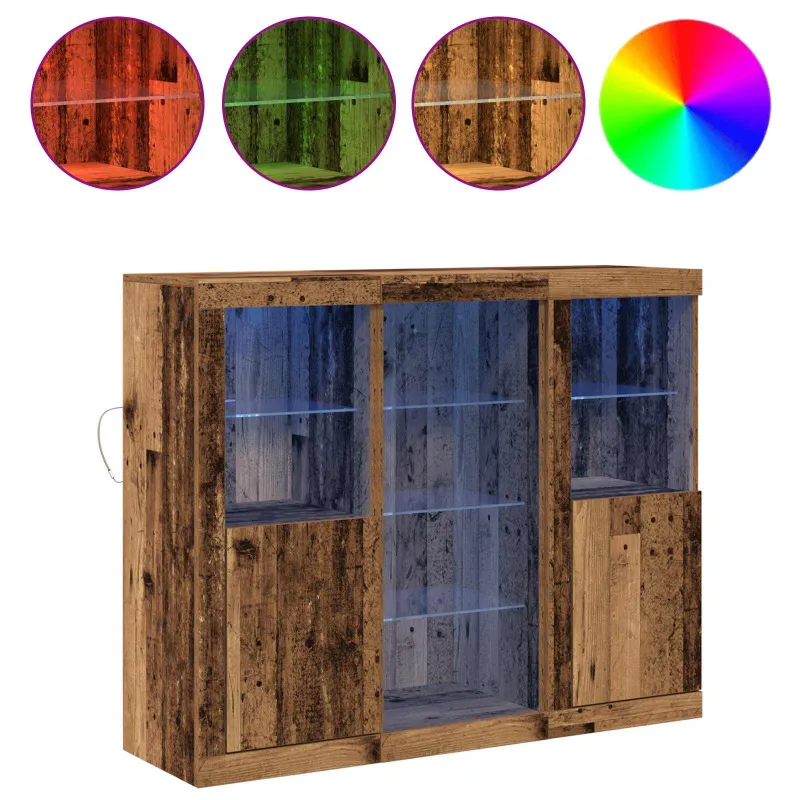 LED Bufetas Senas medis 123 x 37 x 100 cm Apdirbta mediena