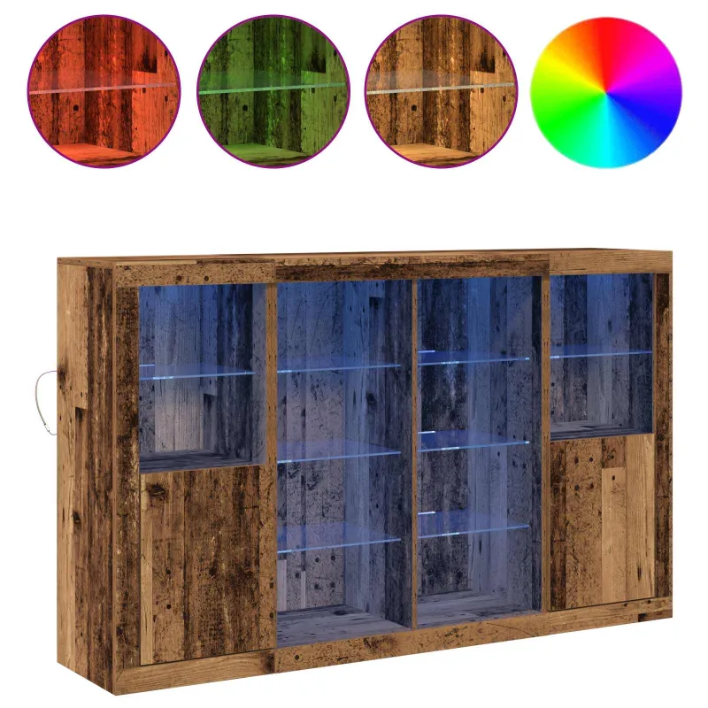 LED Bufetas Senas medis 163 x 37 x 100 cm Apdirbta mediena