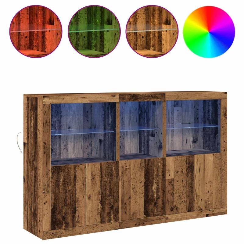 LED Bufetas Senas medis 162 x 37 x 100 cm Apdirbta mediena