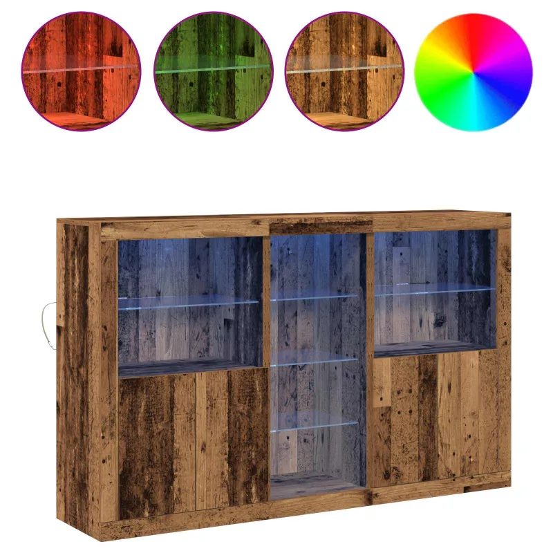 LED Bufetas Senas medis 162 x 37 x 100 cm Apdirbta mediena