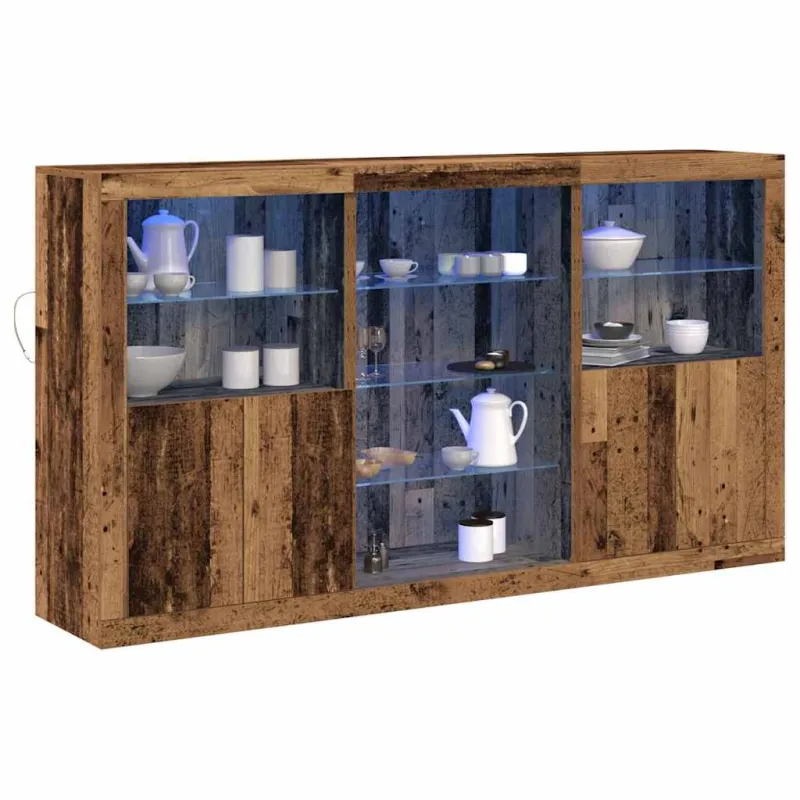 LED Bufetas Senas medis 181,5 x 37 x 100 cm Apdirbta mediena