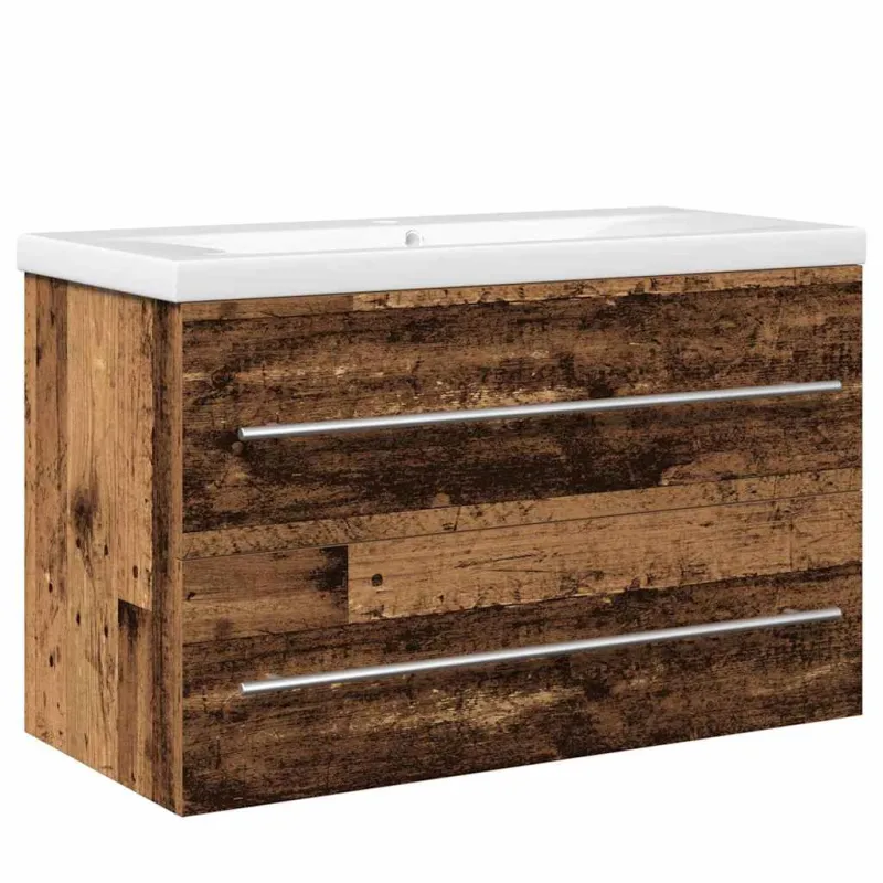 Vonios kriauklės spinta 2 pcs Senovinis medis 80 x 38,5 x 48 cm