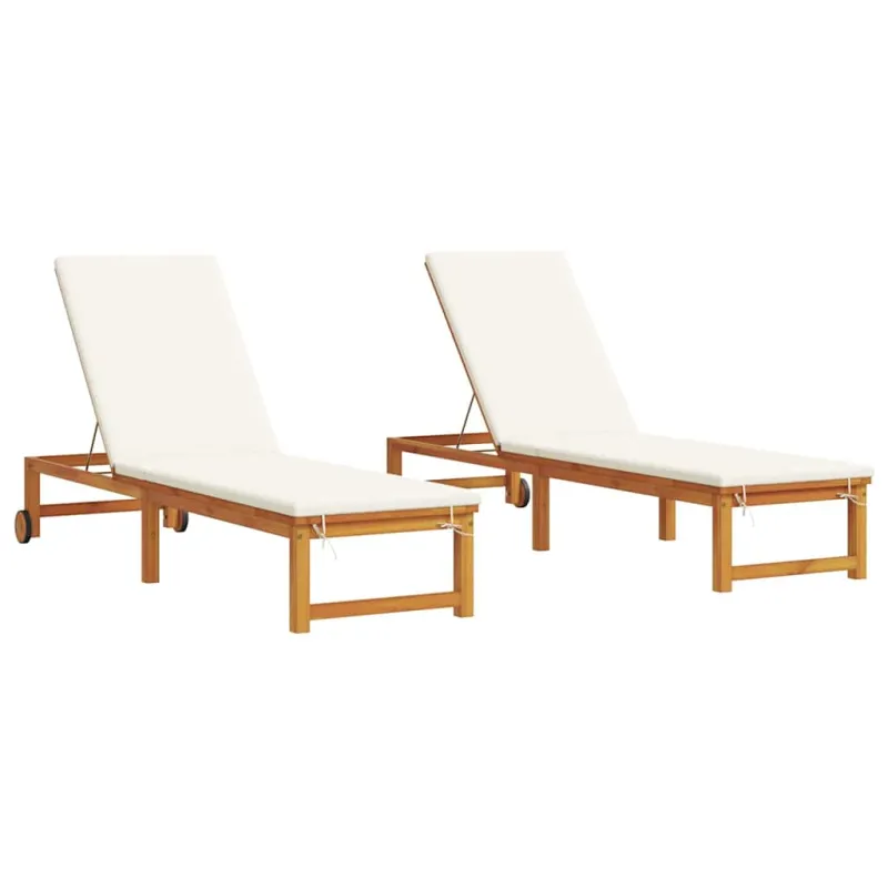 Saulės gultas 2 pcs Ruda 202 x 53 x 89 cm