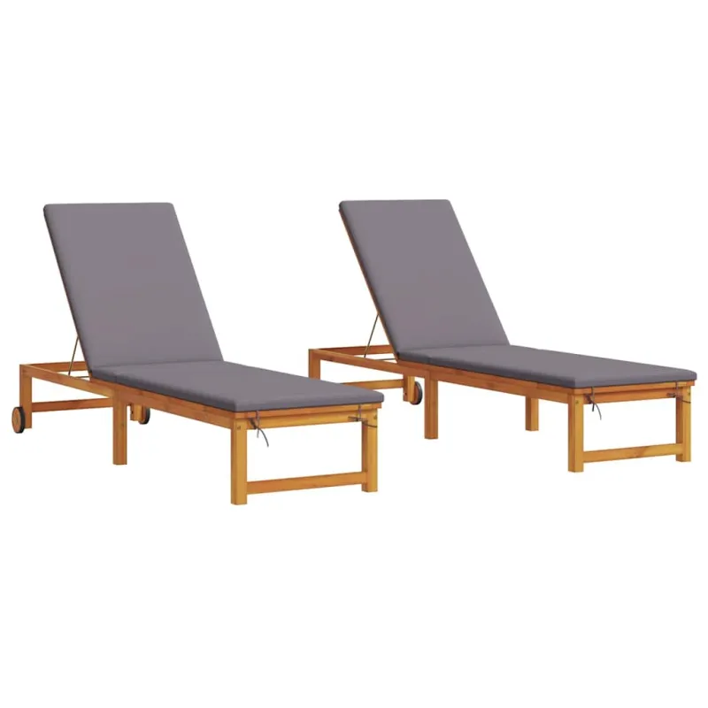 Saulės gultas 2 pcs Ruda 202 x 53 x 89 cm