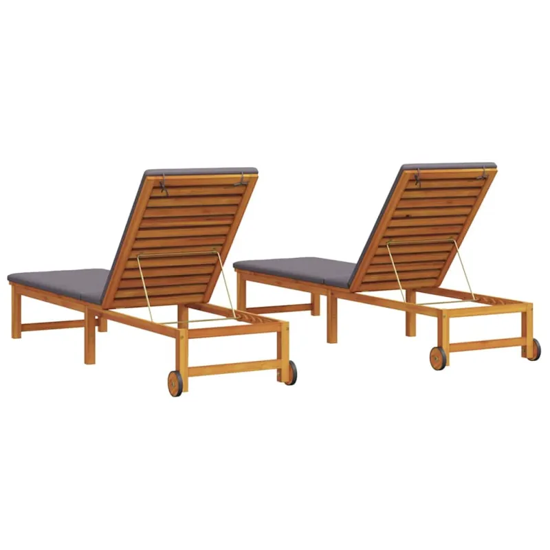 Saulės gultas 2 pcs Ruda 202 x 53 x 89 cm