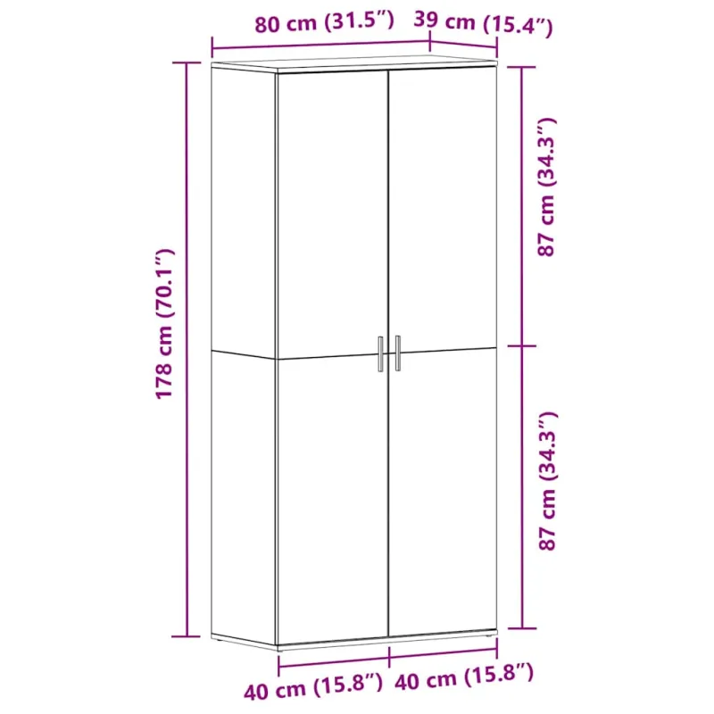 Batu skrynia Senas medis 80 x 39 x 178 cm Apdirbta mediena