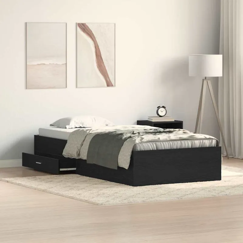 Lovos rėmas Juodas ąžuolas 100 x 200 cm Apdirbta mediena