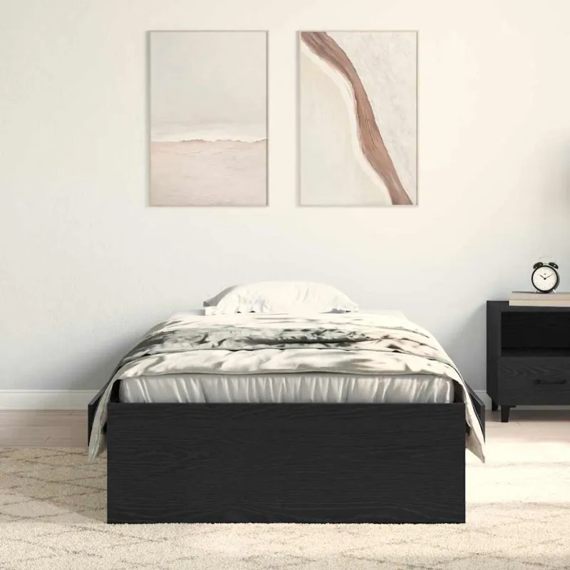 Lovos rėmas Juodas ąžuolas 100 x 200 cm Apdirbta mediena