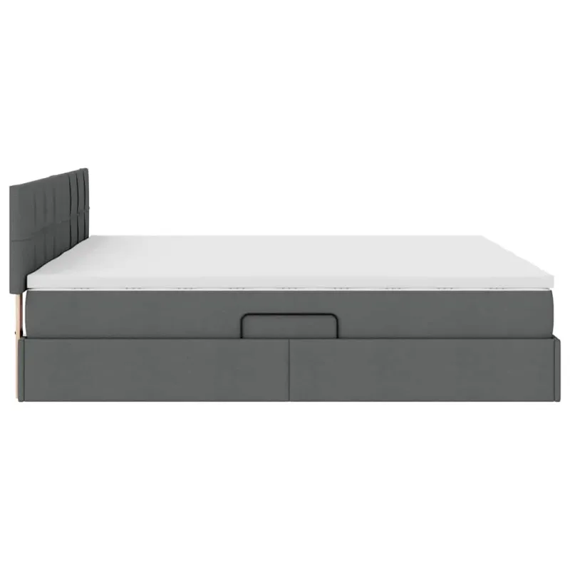 LED saugojimo lova su čiužiniu Tamsiai pilka 200 x 200 cm