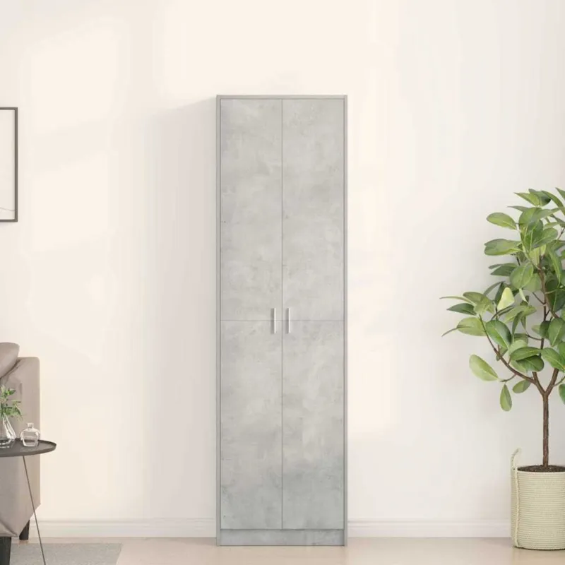 Spinta Betono pilka 55 x 25 x 189 cm Apdirbta mediena
