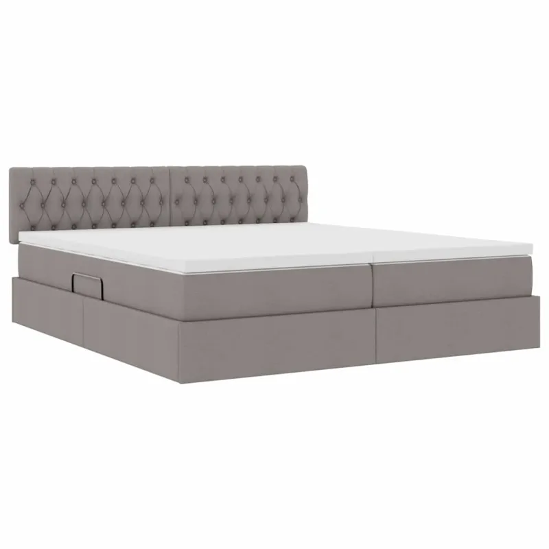 LED saugojimo lova su čiužiniu Taupe 200 x 200 cm Audinys