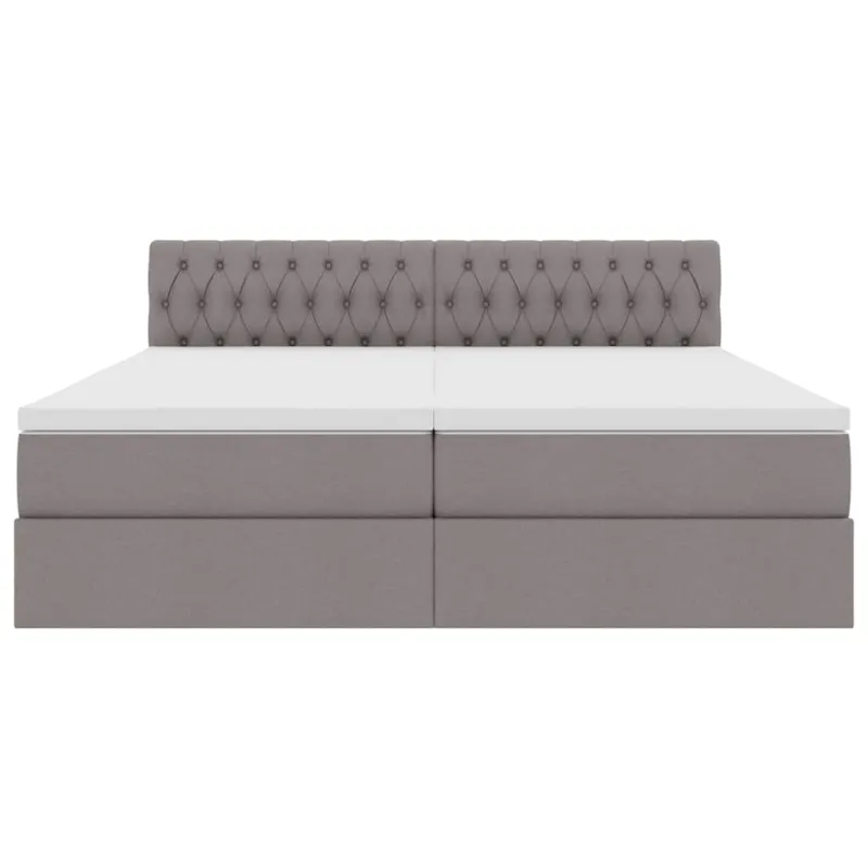 LED saugojimo lova su čiužiniu Taupe 200 x 200 cm Audinys