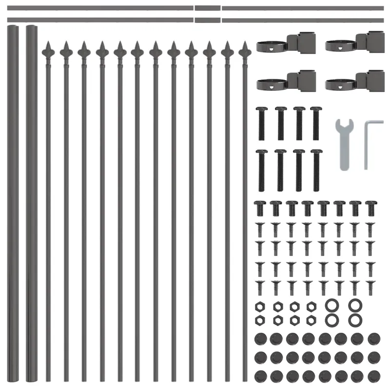 Sodo tvora 2 pcs Pilka 3,4 x 0,6 m Miltelinis plienas