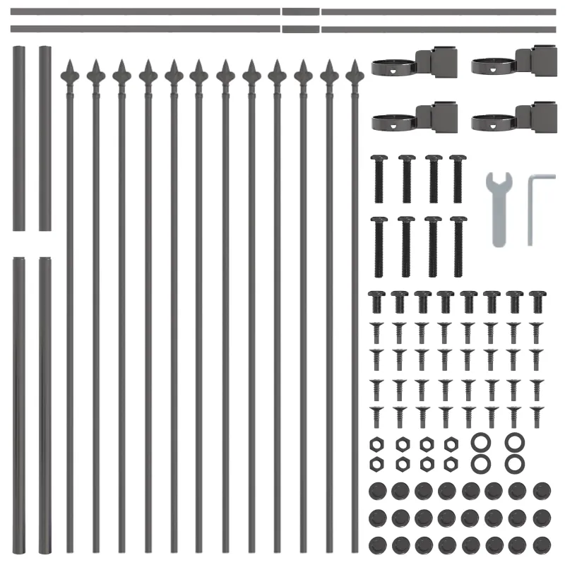 Sodo tvora 2 pcs Pilka 3,4 x 0,8 m Miltelinis plienas