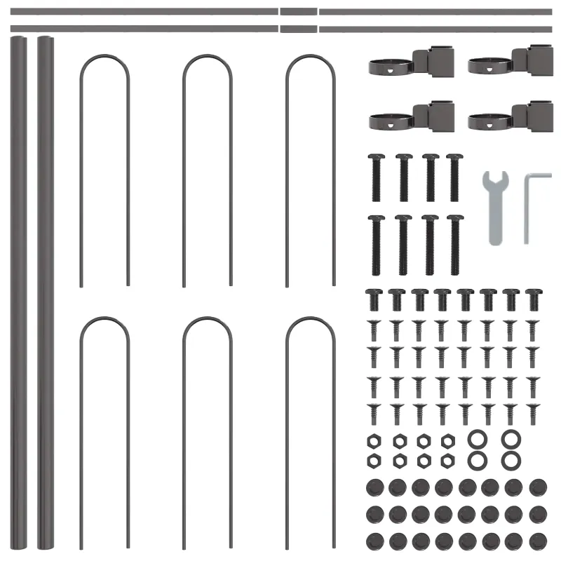 Sodo tvora 2 pcs Pilka 3,4 x 0,6 m Miltelinis plienas